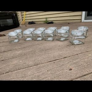 A set of 8 glass jars.